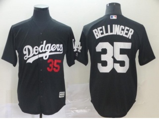 Los Angeles Dodgers 35 Cody Bellinger Cool Base Jersey Black/White