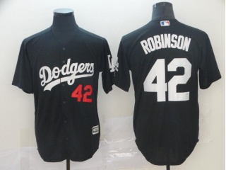 Los Angeles Dodgers 42 Jackie Robinson Cool Base Jersey Black/White