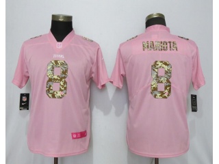 Women Tennessee Titans 8 Marcus Mariota Vapor Limited Jersey Pink Camo