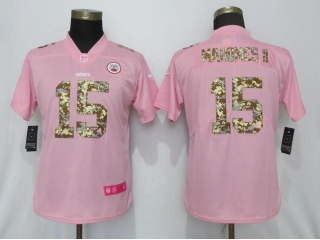 Women Kansas City Chiefs 15 Patrick Mahomes II Vapor Limited Jersey Pink Camo