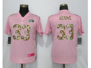 Women New York Jets 33 Jamal Adams Vapor Untouchable Limited Jersey Pink Camo