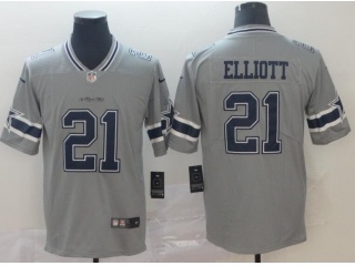 Dallas Cowboys #21 Ezekiel Elliott Inverted Legende Limited Jersey Gray