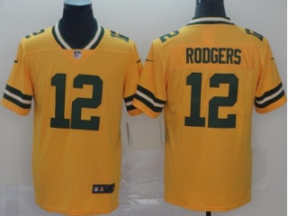 Green Bay Packers #12 Aaron Rodgers Inverted Legende Limited Jersey Yellow