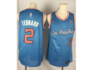 Nike Los Angeles Clippers #2 Kawhi Leonard Throwabck Jersey Blue Latin Nights