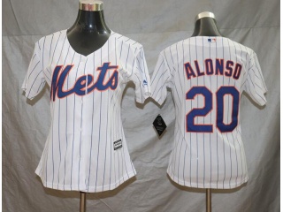 Woman New York Mets 20 Pete Alonso Baseball Jersey White