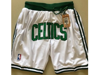 Boston Celtics Throwback Basketball Shorts White