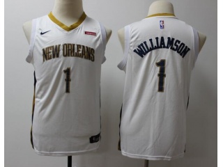 Youth Nike New Orleans Pelicans 1 Zion Williamson Jersey White