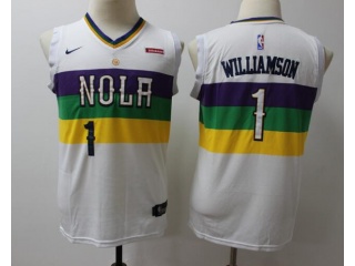 Youth Nike New Orleans Pelicans 1 Zion Williamson Jersey White City