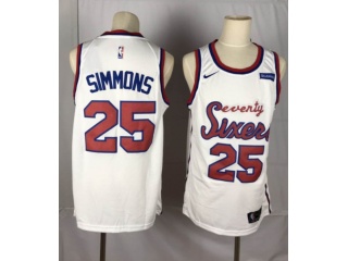 Nike Philadelphia 76ers 25 Ben Simmons Classic Basketball Jersey White