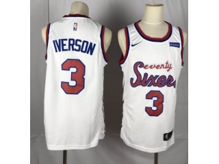 Nike Philadelphia 76ers 3 Allen Iverson Classic Basketball Jersey White