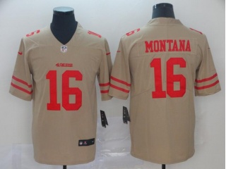 San Francisco 49ers 16 Joe Montana Inverted Legend Limited Jersey Yellow