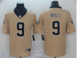 New Orleans Saints 9 Drew Brees Inverted Legend Limited Jersey Gold