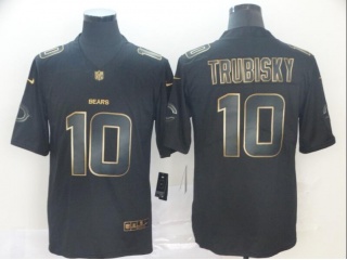 Chicago Bears 10 Mitch Trubisky Vapor Limited Jersey Black Golden