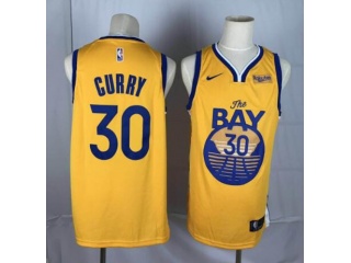 Nike Golden State Warriors 30 Stephen Curry Black 2019 Basketball Jersey Gold