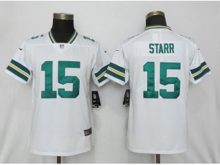 Woman Green Bay Packers 15 Bart Starr Football Jersey White