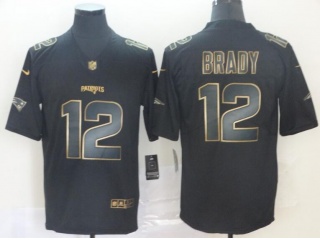 New England Patriots #12 Tom Brady Vapor Untouchable Limited Jersey Black Golden