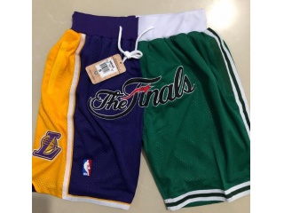 Los Angeles Lakers & Boston Celtics The 2008 NBA Finals Shorts Purple/Green
