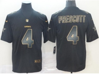 Dallas Cowboys #4 Dak Prescott Black Golden Vapor Untouchable Limited Jersey