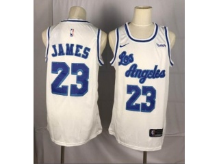 Nike Los Angeles Lakers #23 LeBron James Throwback Jersey White