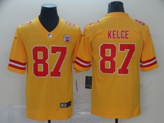 Kansas City Chiefs 87 Travis Kelce Inverted Legend Limited Jersey Yellow