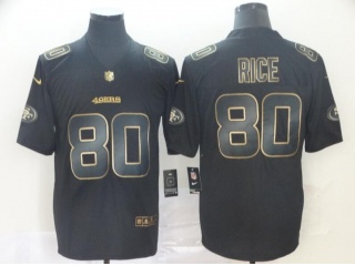 San Francisco 49ers 80 Jerry Rice Vapor Limited Jersey Black Golden