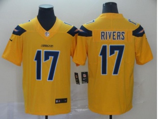 Los Angeles Chargers 17 Philip Rivers Inverted Vapor Limited Jersey Gold