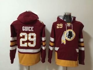 Washington Redskins 29 Derrius Guice Football Hoodie Red