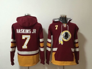 Washington Redskins 7 Dwayne Haskins JR Football Hoodie Red