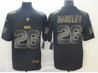 New York Giants #26 Saquon Barkley Vapor Limited Jersey Black Golden