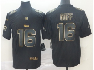 St.Louis Rams #16 Jared Goff Vapor Limited Jersey Black Golden