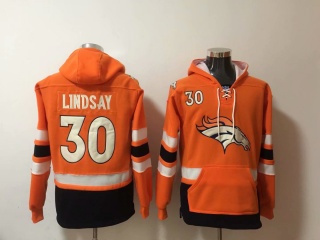 Denver Broncos 30 Phillip Lindsay Football Hoodie Orange