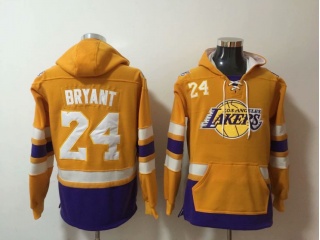 Los Angeles Lakers 24 Kobe Bryant Basketball Hoodies 2019 Yellow