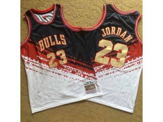 Chicago Bulls 23 Michael Jordan 1997-98 Mitchell&Ness Basketball Jersey White/Gold