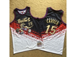 Toronto Raptors 15 Vince Carter 1994-95 Mitchell&Ness Basketball Jersey White/Gold