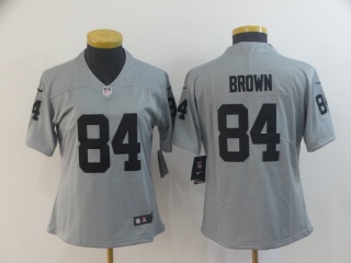 Women Oakland Raiders 84 Antonio Brown Inverted Vapor Limited Jersey Gray