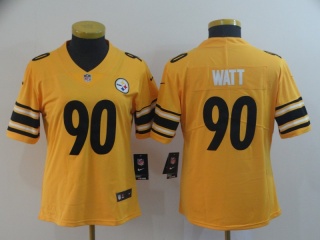 Woman Pittsburgh Steelers 90 T.J. Watt Inverted Legend Limited Jersey Yellow