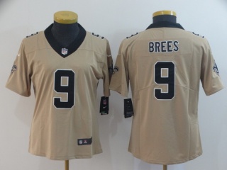 Woman Women New Orleans Saints 9 Drew Brees Inverted Legend Limited Jersey Gold