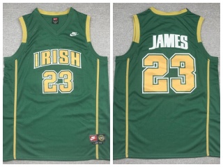 #23 LeBron James St Mary Irish High School Basketball Jersey Green