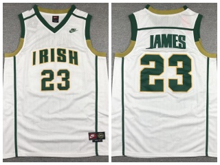 #23 LeBron James St Mary Irish High School Basketball Jersey White