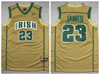 #23 LeBron James St Mary Irish High School Basketball Jersey Gold