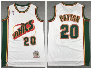 Seattle Supersonics 20 Gary Payton Throwback Basketball Jersey White