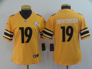 Women Pittsburgh Steelers 19 JuJu Smith-Schuster Inverted Legend Limited Jersey Yellow