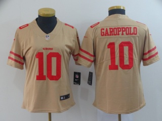 Women San Francisco 49ers 10 Jimmy Garoppolo Inverted Legend Limited Jersey Yellow