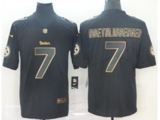 Pittsburgh Steelers #7 Ben Roethlisberger Vapor Limited Jersey Black Golden