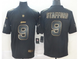 Detroit Lions #9 Matthew Stafford Vapor Limited Jersey Black Golden