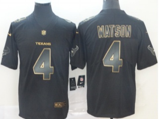 Houston Texans #4 Deshaun Waston Vapor Limited Jersey Black Golden