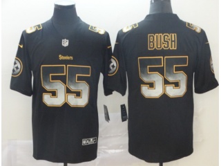 Pittsburgh Steelers #55 Devin Bush Arch Smoke Vapor Limited Jersey Black