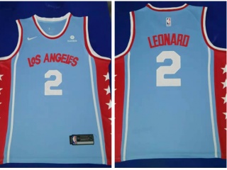 Nike Los Angeles Clippers #2 Kawhi Leonard Throwback Jersey Light Blue