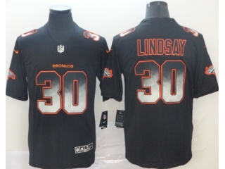 Denver Broncos #30 Phillip Lindsay Arch Smoke Vapor Limited Jersey Black