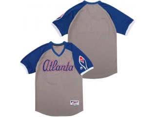 Atlanta Braves Blank Cooperstown Collection Jersey Grey